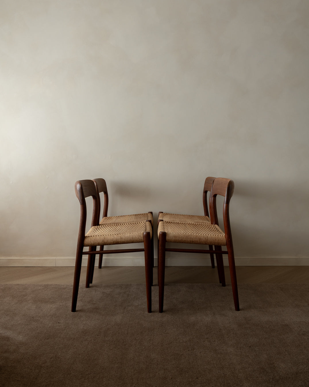 Set_of_4_Vintage_Danish_Teak_Model_75_Dining_Chairs_by_Niels_Otto_Møller_for_J.L._Møllers,_1950s_Mid_Century_Modern