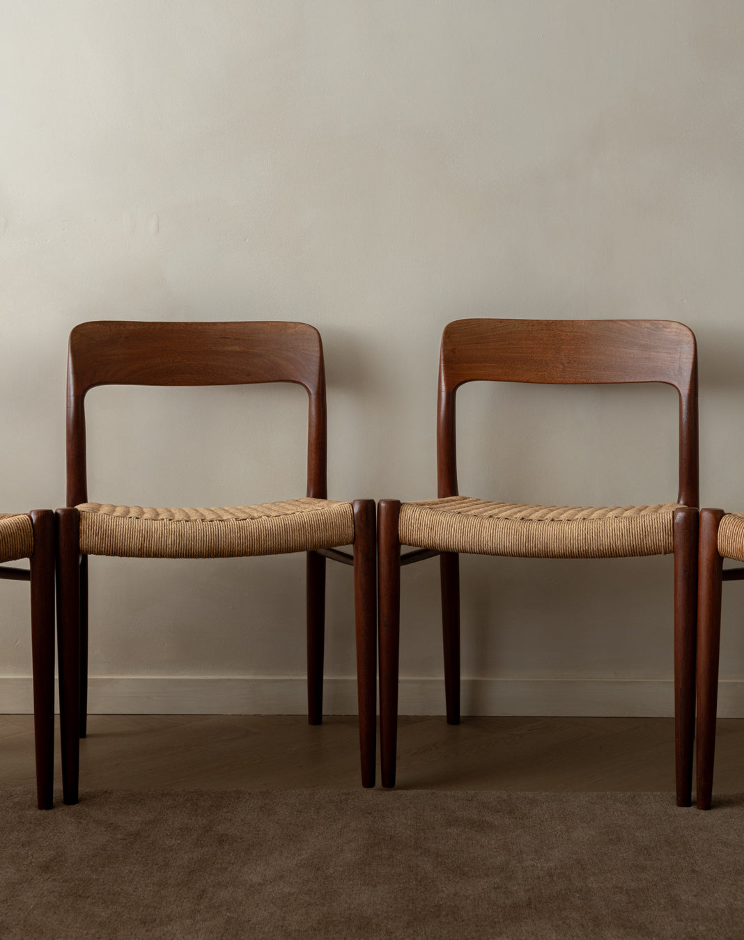 Set_of_4_Vintage_Danish_Teak_Model_75_Dining_Chairs_by_Niels_Otto_Møller_for_J.L._Møllers,_1950s_Mid_Century_Modern