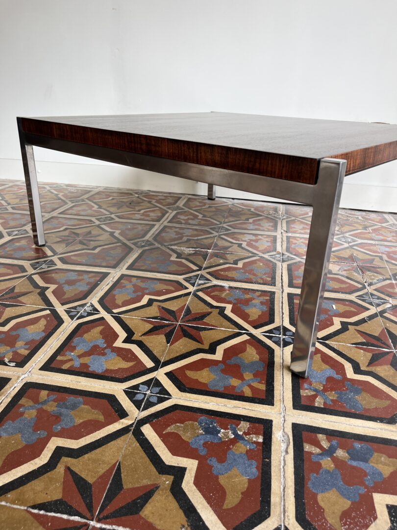 Rosewood_and_Chrome_Coffee_Table,_Scandinavian_Modern,_1960s