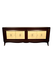 Mid-Century_Sideboard,Parchment_&_Mahogany_1950s_Italy