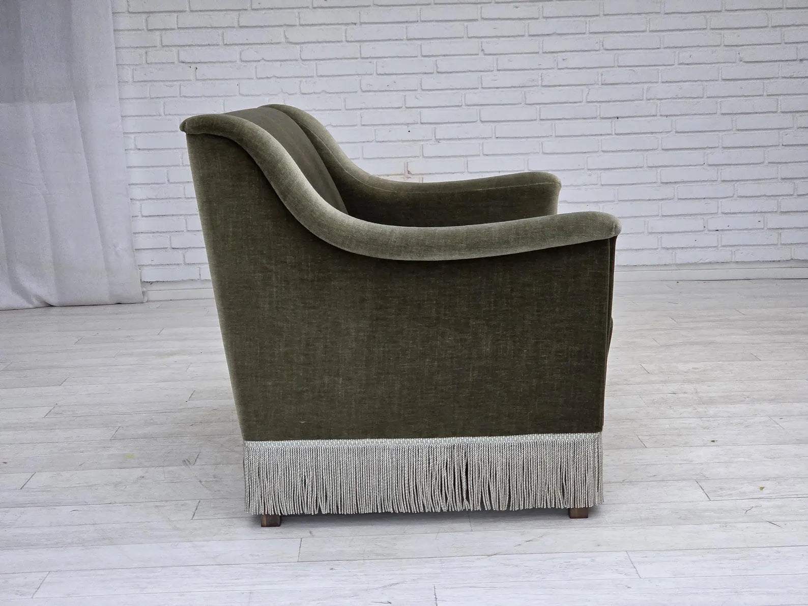 Danish_Two_Seater_Sofa_in_Green_Velour_and_Beech,_1970s,_Denmark