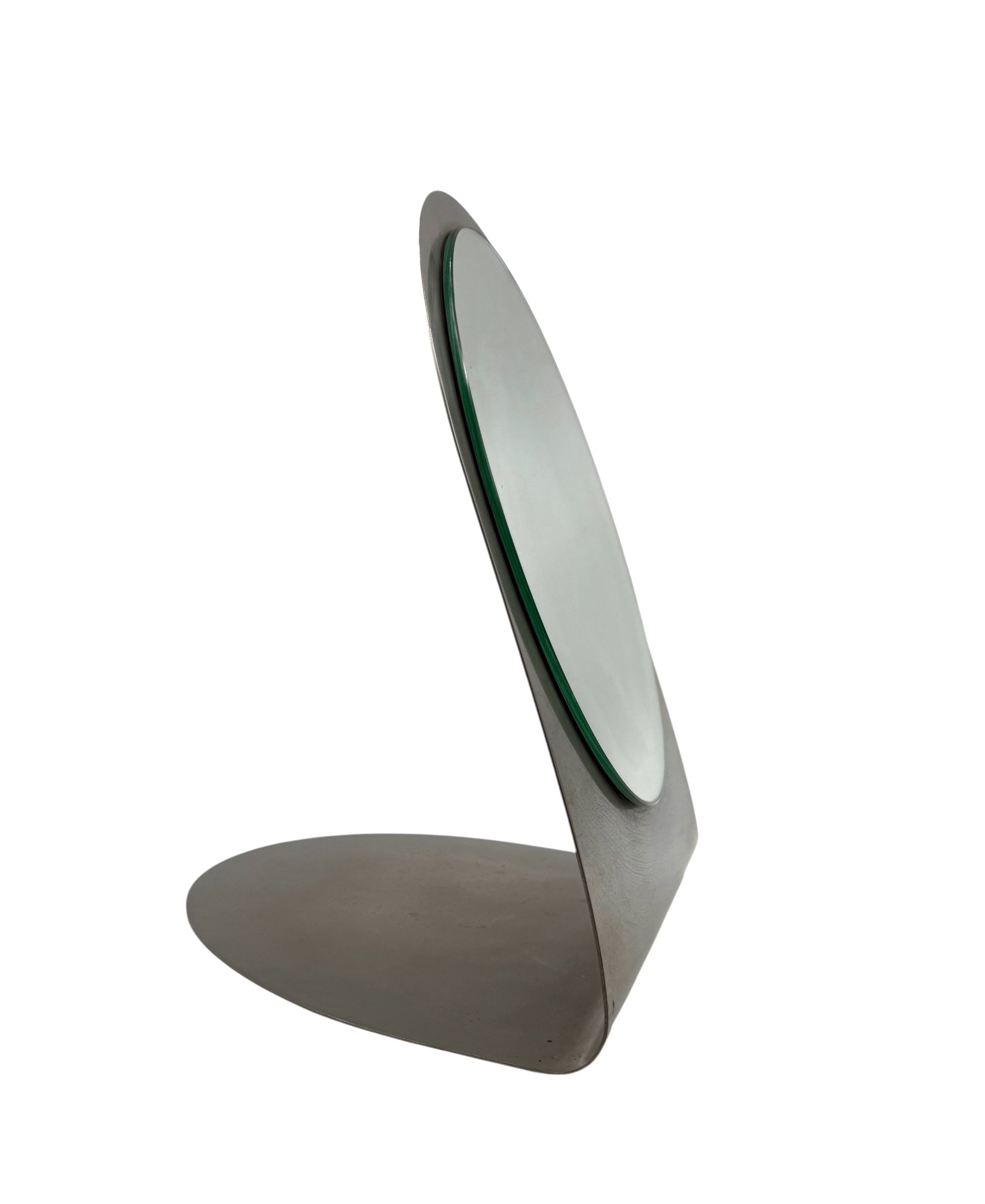 French_Mid-Century_Modern_Table_Mirror_in_Metal,_1970s