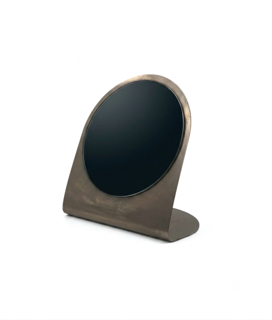 French_Mid-Century_Modern_Table_Mirror_in_Metal,_1970s
