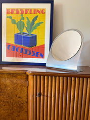 French_Mid-Century_Modern_Table_Mirror_in_Metal,_1970s