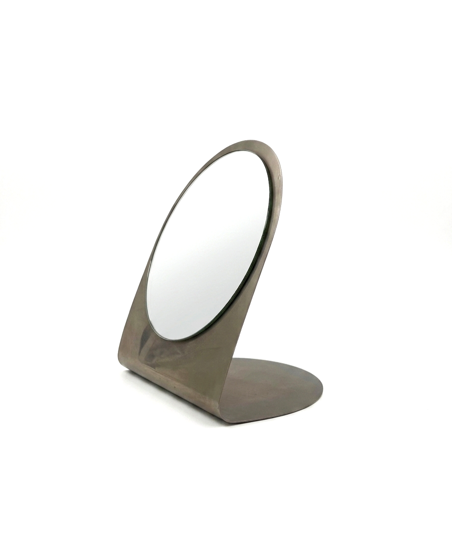 French_Mid-Century_Modern_Table_Mirror_in_Metal,_1970s