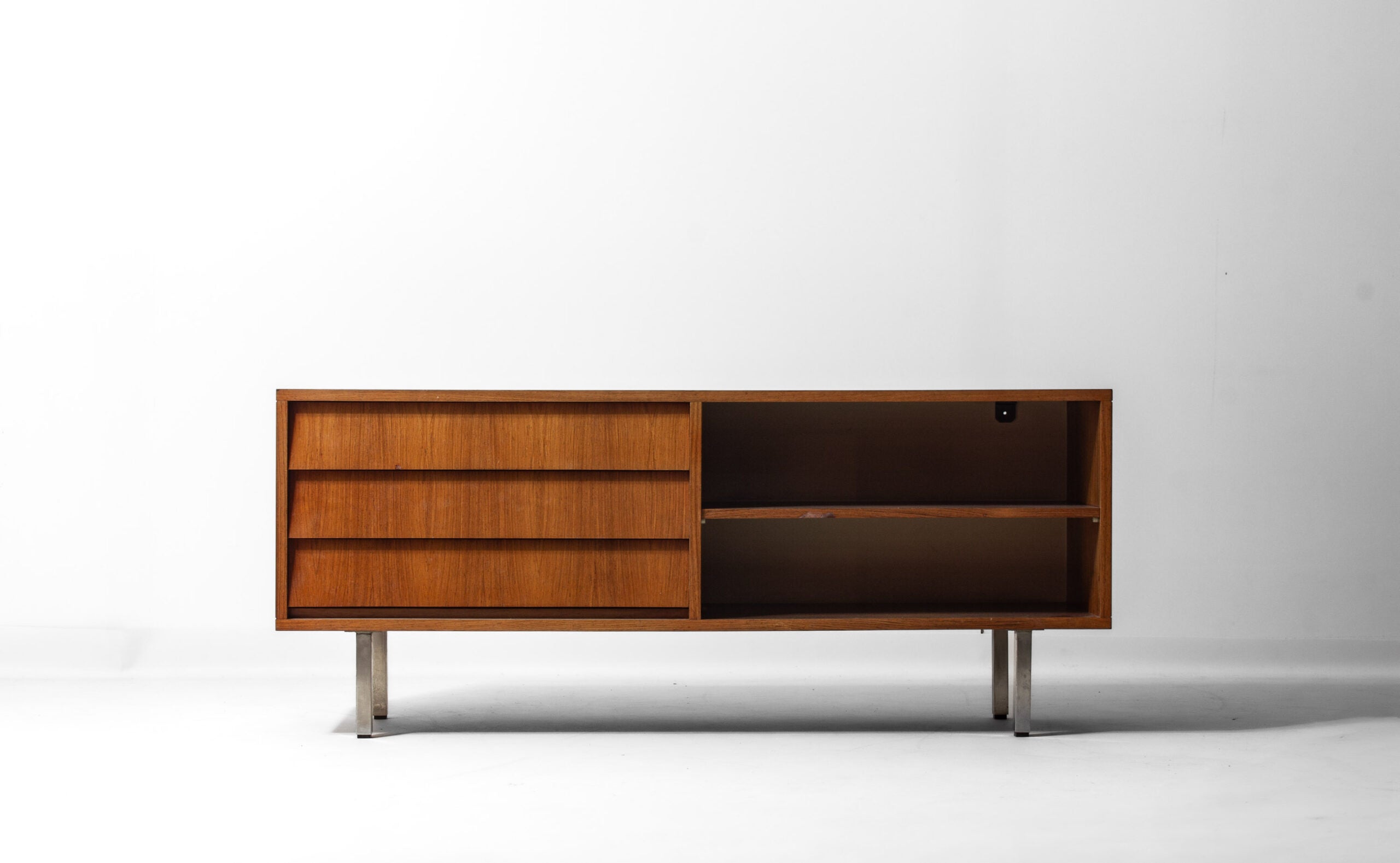 Mid-Century_Teak_Half-Open_Lowboard_by_Alfred_Hendrickx_for_Belform,_1960s