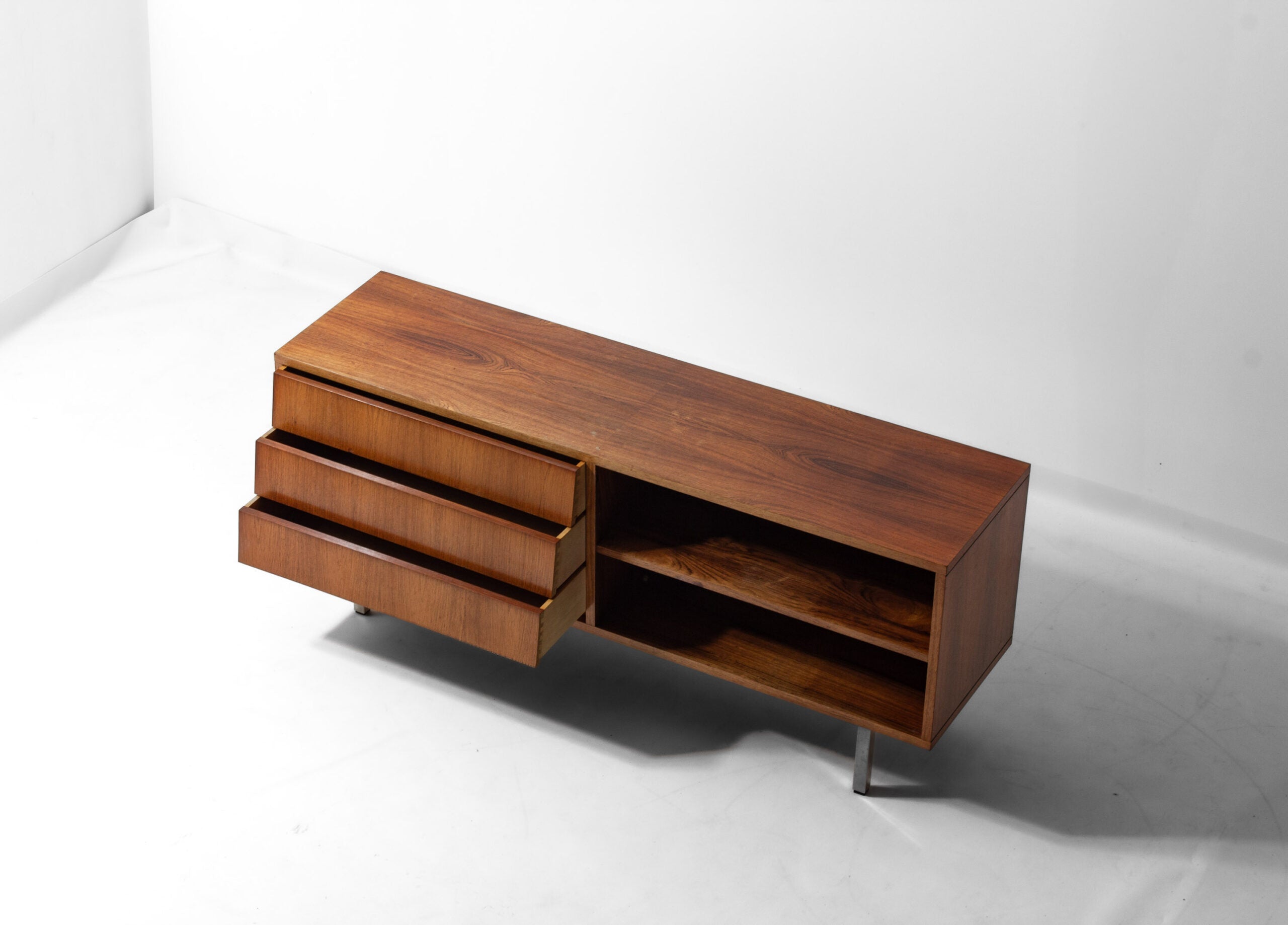 Mid-Century_Teak_Half-Open_Lowboard_by_Alfred_Hendrickx_for_Belform,_1960s