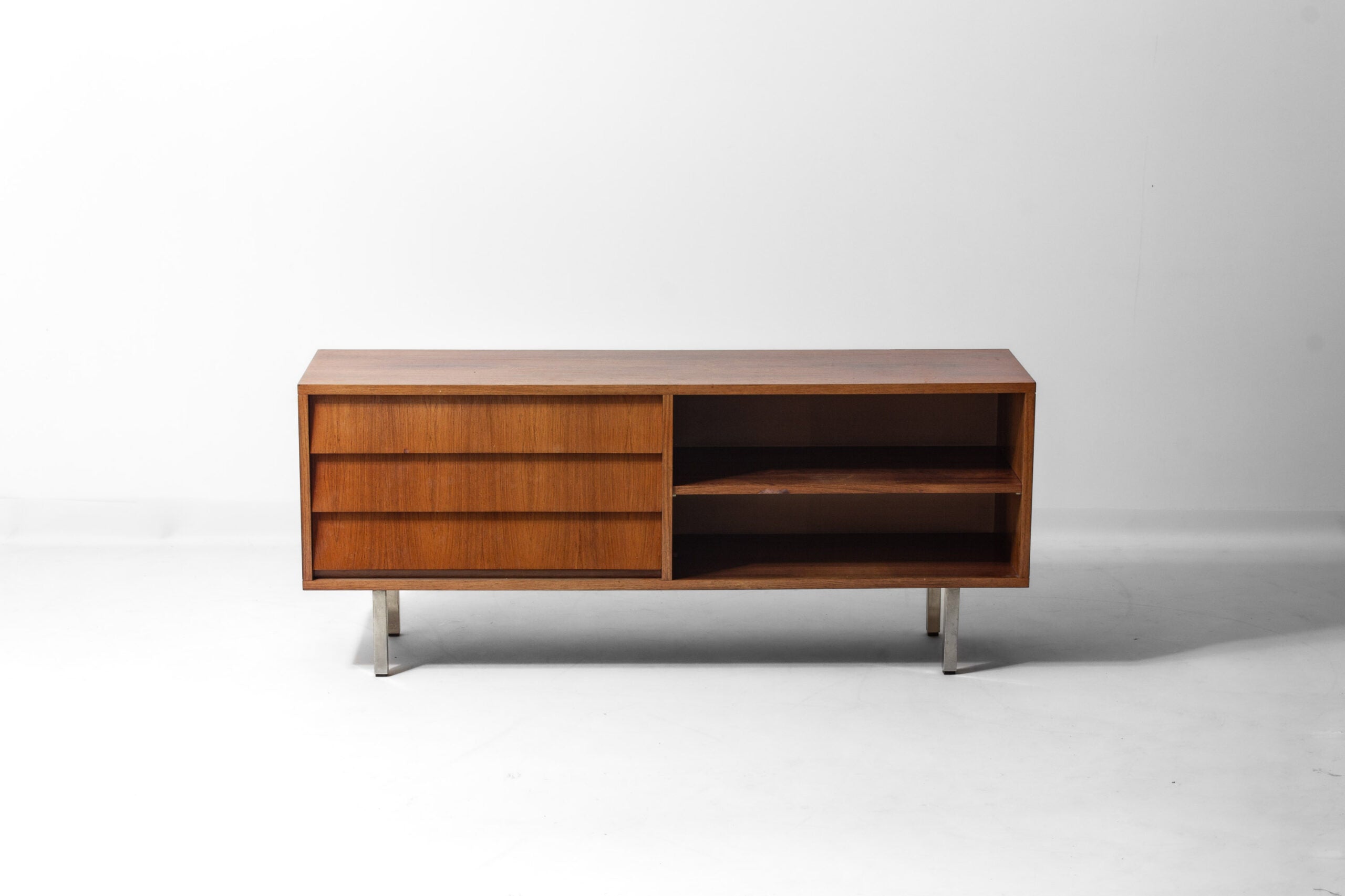 Mid-Century_Teak_Half-Open_Lowboard_by_Alfred_Hendrickx_for_Belform,_1960s