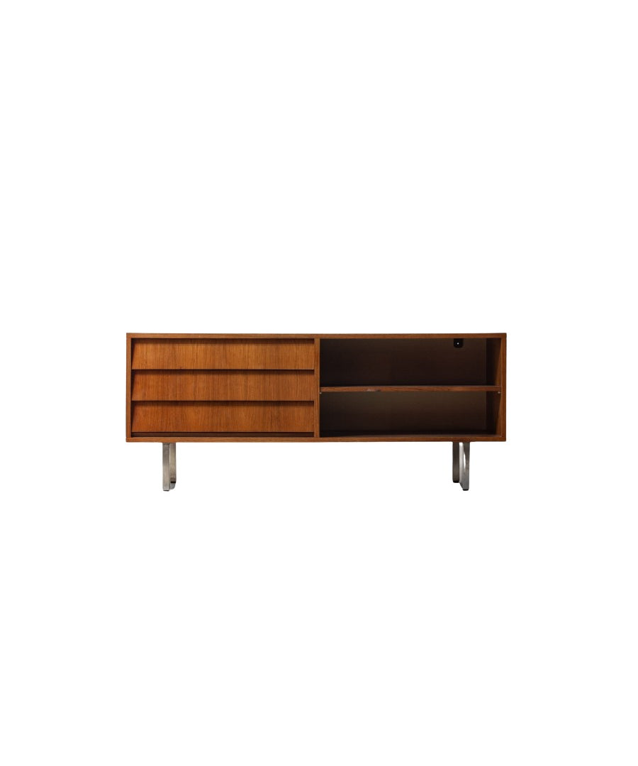 Mid-Century_Teak_Half-Open_Lowboard_by_Alfred_Hendrickx_for_Belform,_1960s