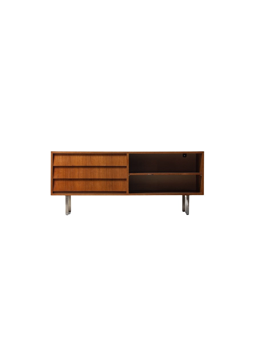Mid-Century_Teak_Half-Open_Lowboard_by_Alfred_Hendrickx_for_Belform,_1960s
