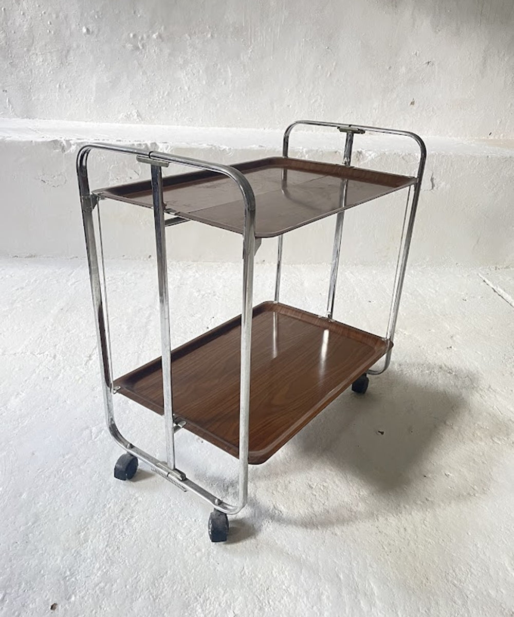Midcentury_Chrome_Folding_Serving_Trolley,_1950s_Germany
