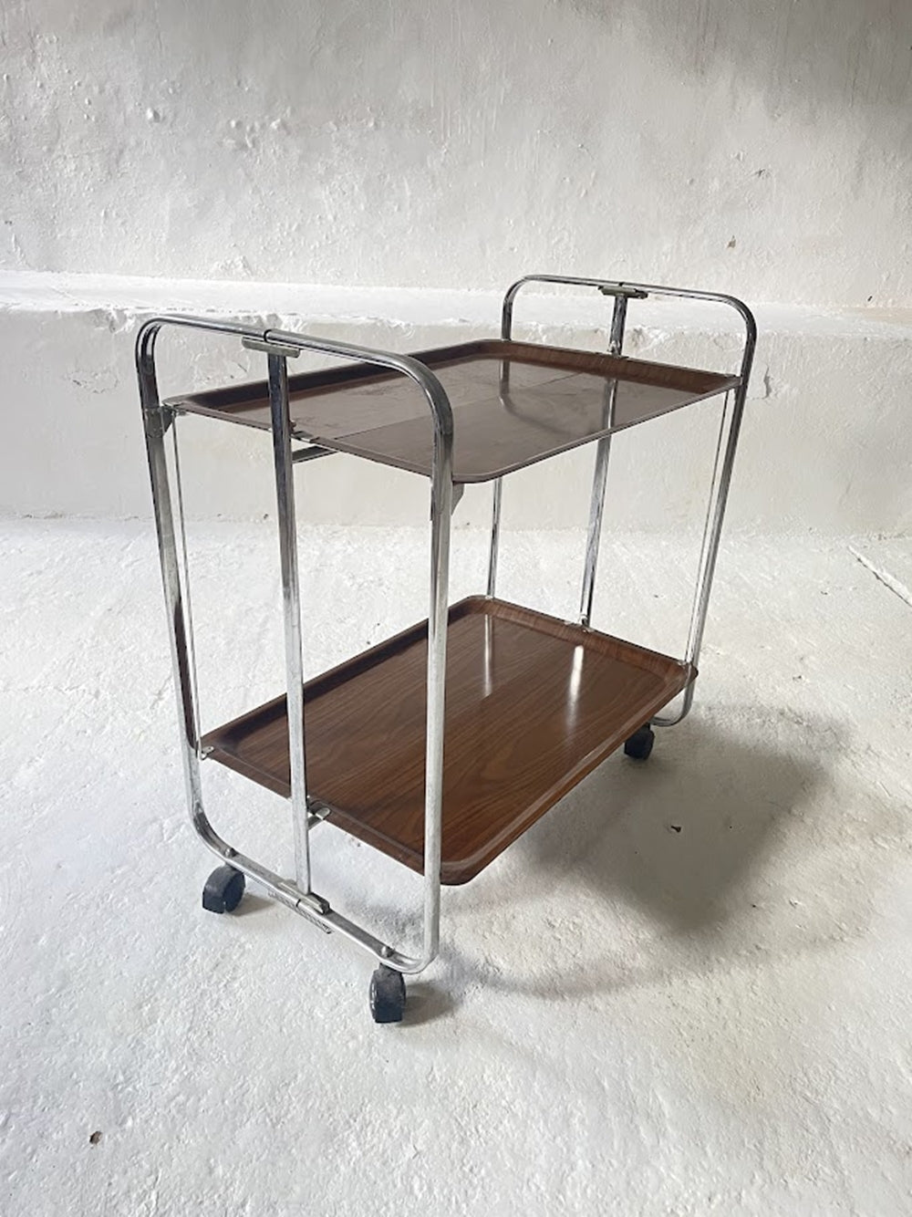 Midcentury_Chrome_Folding_Serving_Trolley,_1950s_Germany