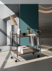 Midcentury_Chrome_Folding_Serving_Trolley,_1950s_Germany