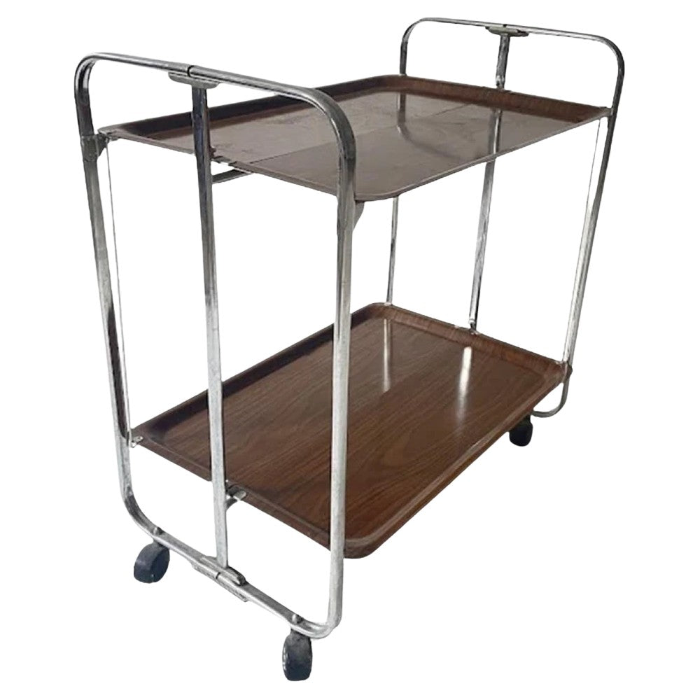 Midcentury_Chrome_Folding_Serving_Trolley,_1950s_Germany