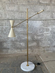 Midcentury_Modern_Adjustable_Floor_Lamp_in_Brass_and_Marble,_1960s