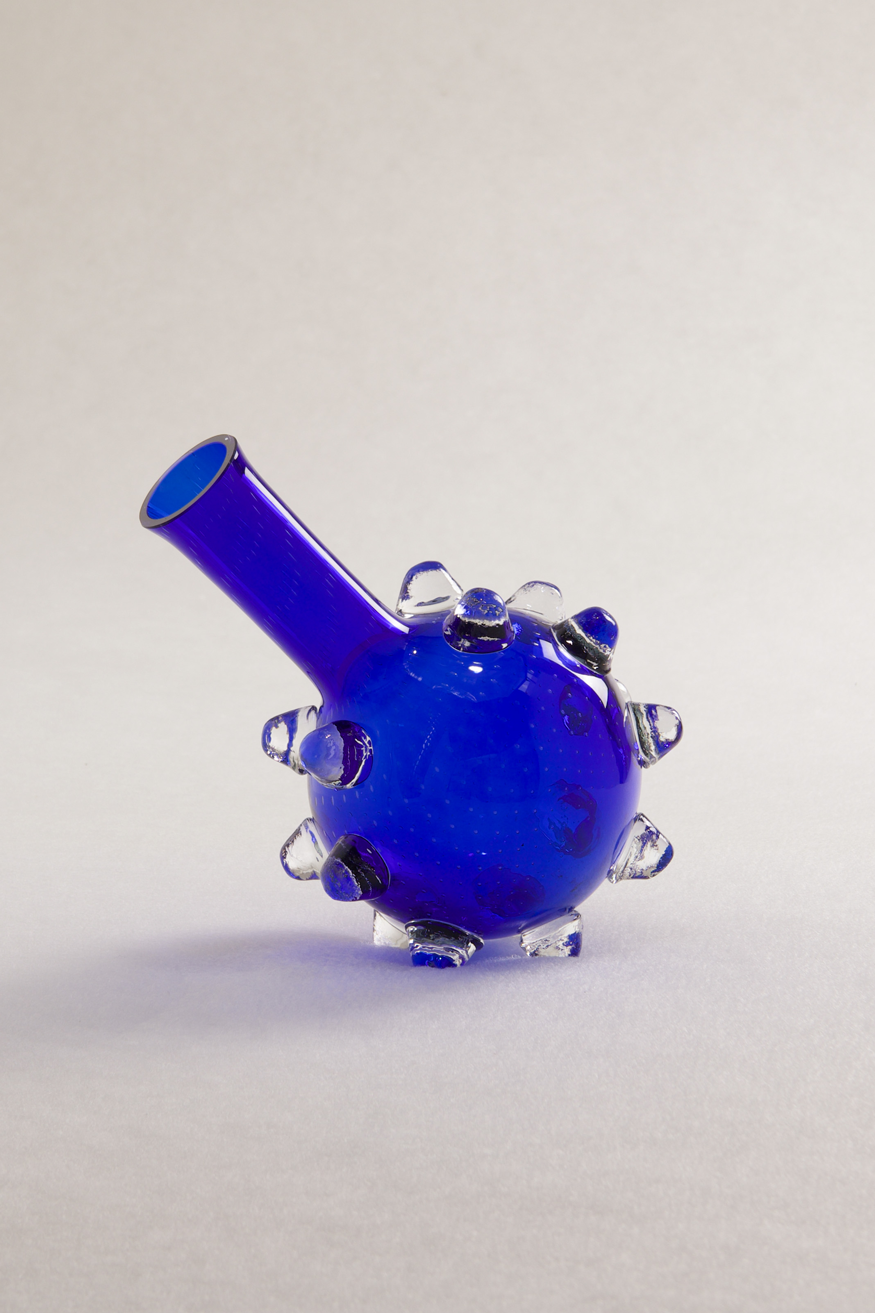 Mille_Pat_Blue_Glass_Carafe_by_Sem_Schanzer_for_L’Anverre,_Belgium