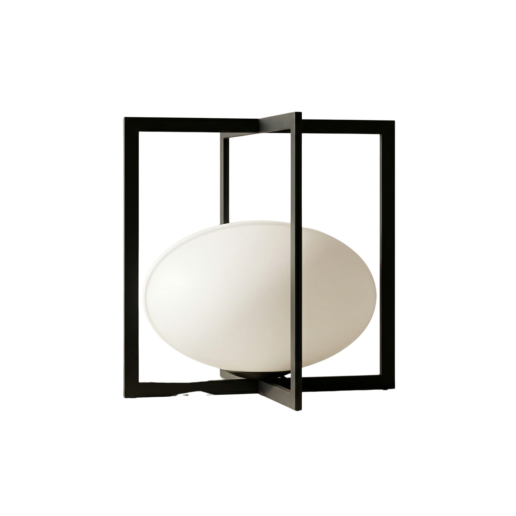 European_Modernist_Cube_Table_Lamp_Black_Metal_Glass_1970s