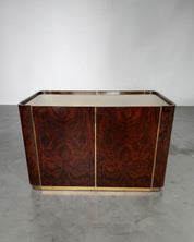 Italian_Modernist_Dry_Bar_Cabinet_in_Walnut_Burl,_Brass_and_Mirror,_1970s