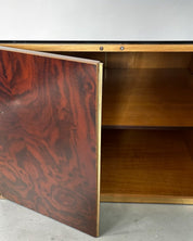 Italian_Modernist_Dry_Bar_Cabinet_in_Walnut_Burl,_Brass_and_Mirror,_1970s