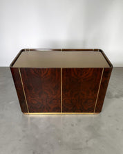 Italian_Modernist_Dry_Bar_Cabinet_in_Walnut_Burl,_Brass_and_Mirror,_1970s