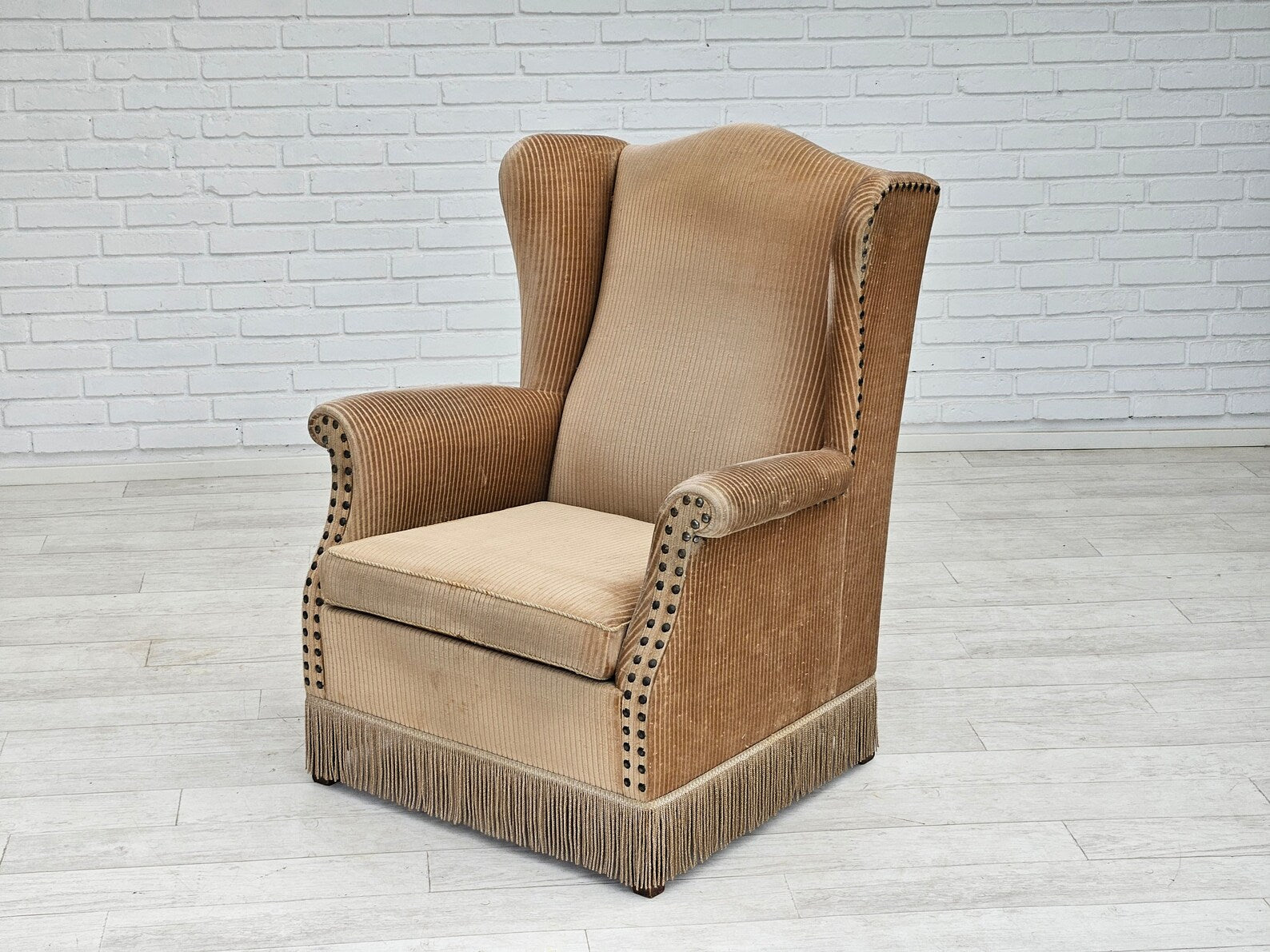 Danish_Modern_High-Back_Armchair_with_Corduroy_Upholstery,_1970s,_Denmark
