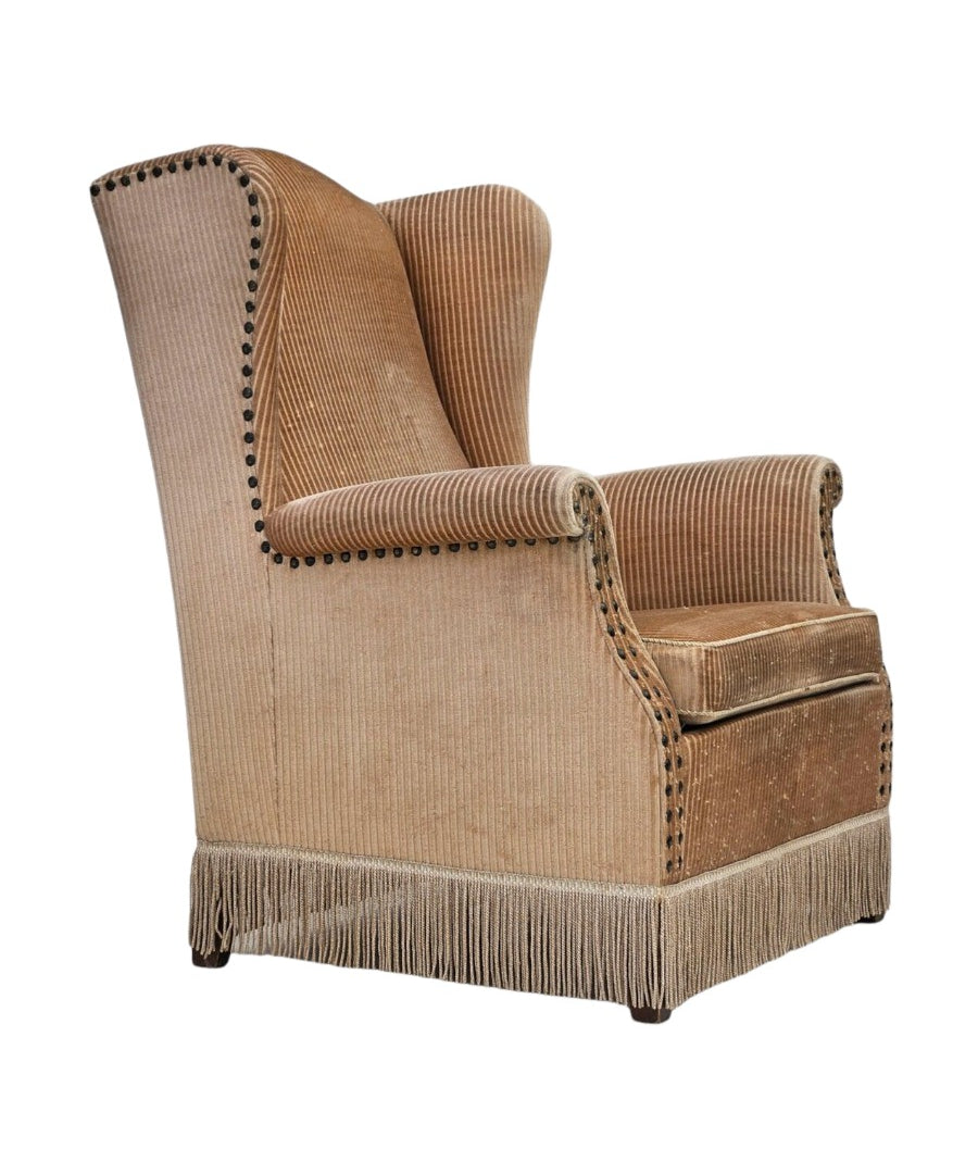 Danish_Modern_High-Back_Armchair_with_Corduroy_Upholstery,_1970s,_Denmark