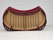 Modern_Banana_Lounge_Sofa,_Cherry_Red_Velour_&_Wood_Frame,_1970s_Denmark
