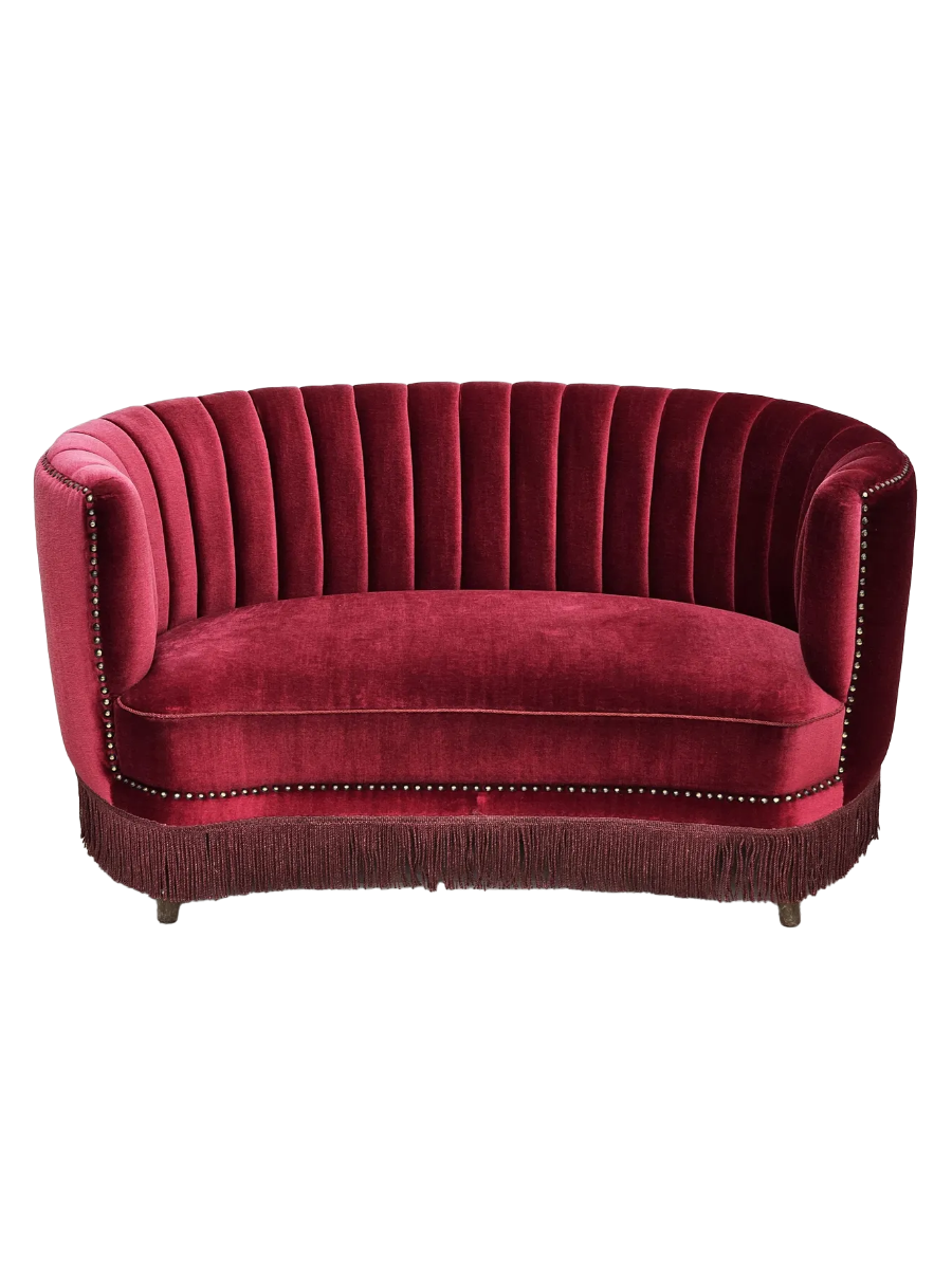 Modern_Banana_Lounge_Sofa,_Cherry_Red_Velour_&_Wood_Frame,_1970s_Denmark