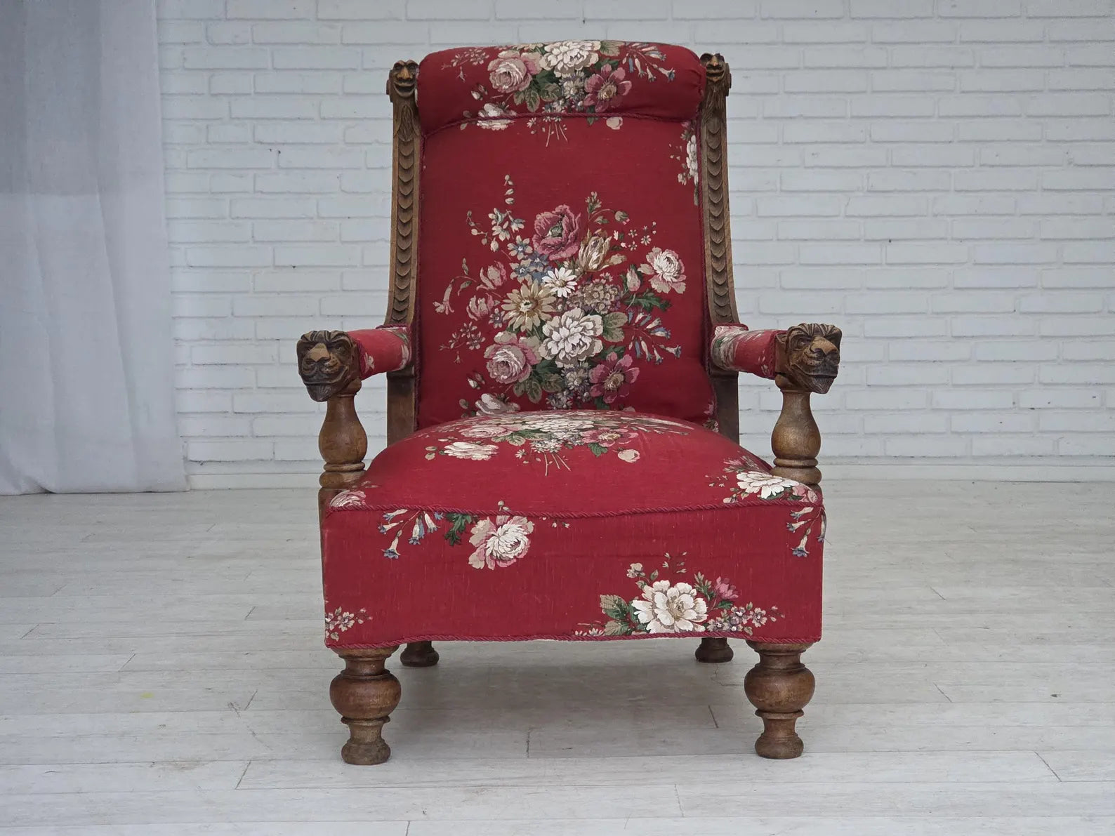 Modern_Lounge_Chair,_Bleached_Oak_&_Original_Cover,_1920s_Denmark
