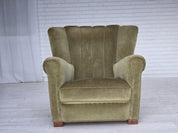 Modern_Lounge_Chair,_Green_Velour_&_Beech_Wood,_1960s_Denmark