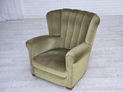 Modern_Lounge_Chair,_Green_Velour_&_Beech_Wood,_1960s_Denmark
