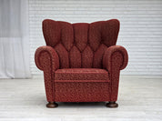 Danish_Relax_Armchair_in_Red_Wool_and_Oak,_1960s,_Denmark