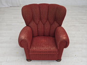 Danish_Relax_Armchair_in_Red_Wool_and_Oak,_1960s,_Denmark