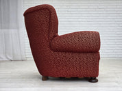 Danish_Relax_Armchair_in_Red_Wool_and_Oak,_1960s,_Denmark
