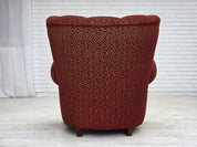 Danish_Relax_Armchair_in_Red_Wool_and_Oak,_1960s,_Denmark
