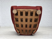 Danish_Relax_Armchair_in_Red_Wool_and_Oak,_1960s,_Denmark