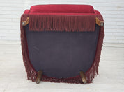 Modern_Lounge_Chair,_Red_Upholstery_&_Oak_Frame,_1970s_Denmark