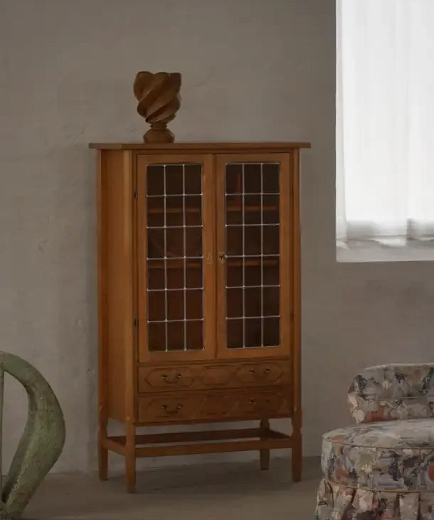 Modern_Oak_Display_Cabinet_with_Leaded_Glass_Doors,_Danish_Cabinetmaker_Crafted_Showcase