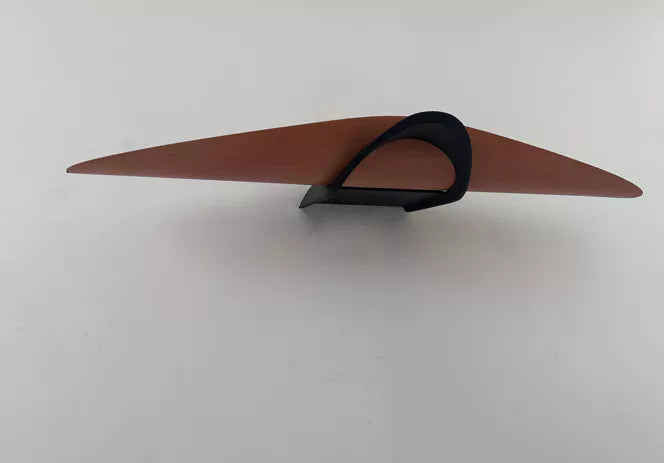 Modernist_Black_Lacquered_Metal_and_Wood_Wall_Sconce,_France_1980s