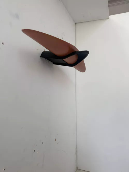 Modernist_Black_Lacquered_Metal_and_Wood_Wall_Sconce,_France_1980s