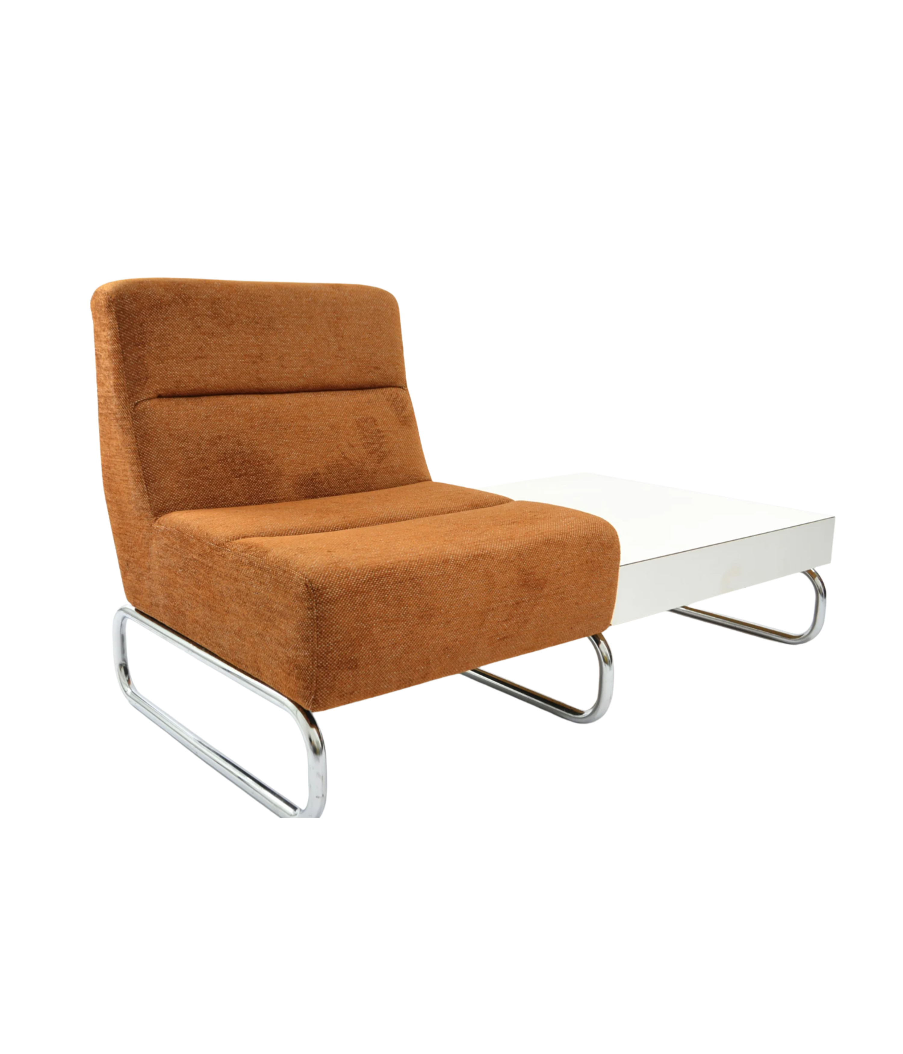 Modernist_Chaise_Lounge_with_Side_Table,_Chrome_Frame,_1970s