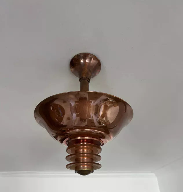 Modernist_Copper_and_Glass_Chandelier,_France_1930s
