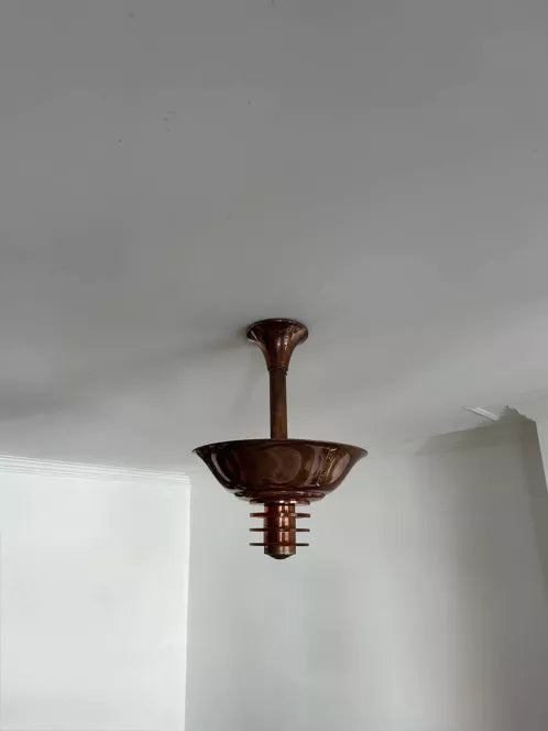 Modernist_Copper_and_Glass_Chandelier,_France_1930s