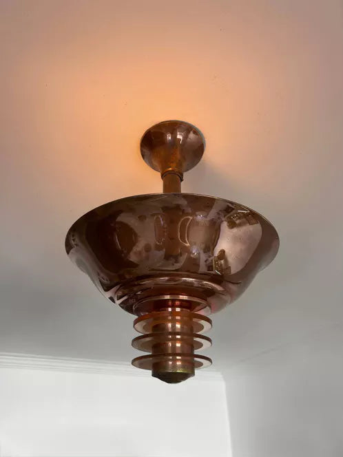 Modernist_Copper_and_Glass_Chandelier,_France_1930s