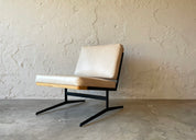 Modernist_Easy_Chair_in_Faux_Leather_and_Cast_Iron,_1990s