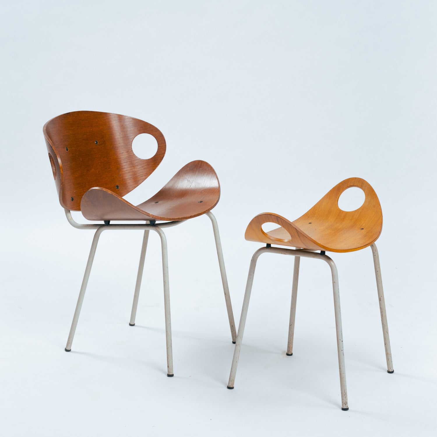 Set_of_Rare_Olof_Kettunen_Chair_and_Stool_for_Merivaara,_Finland_1950s