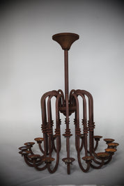 Large_Antique_16_Arm_Candle_Chandelier_with_Aged_Patina,_Rustic_European_Iron_Lighting