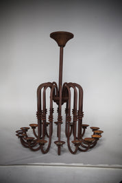 Large_Antique_16_Arm_Candle_Chandelier_with_Aged_Patina,_Rustic_European_Iron_Lighting