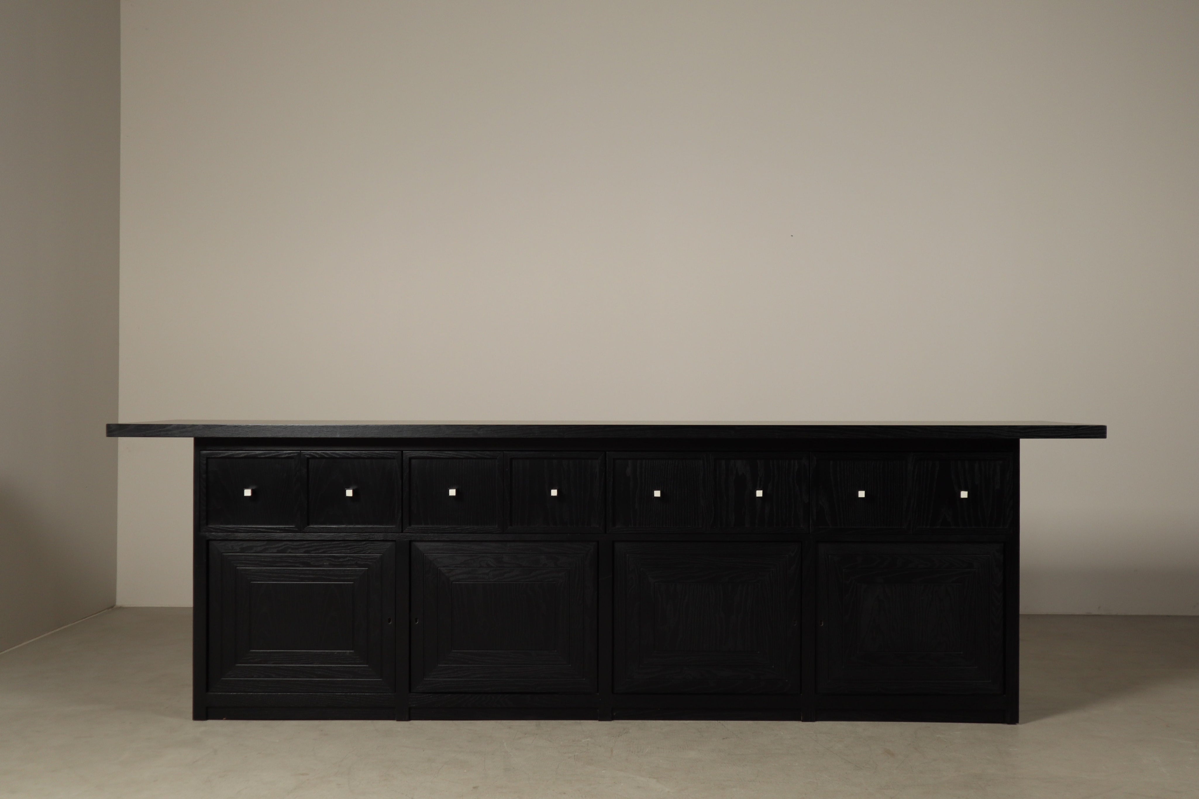 Monumental_Architectural_Sideboard_in_Ebonized_Wood_with_Four_Doors_and_Drawers,_Belgium