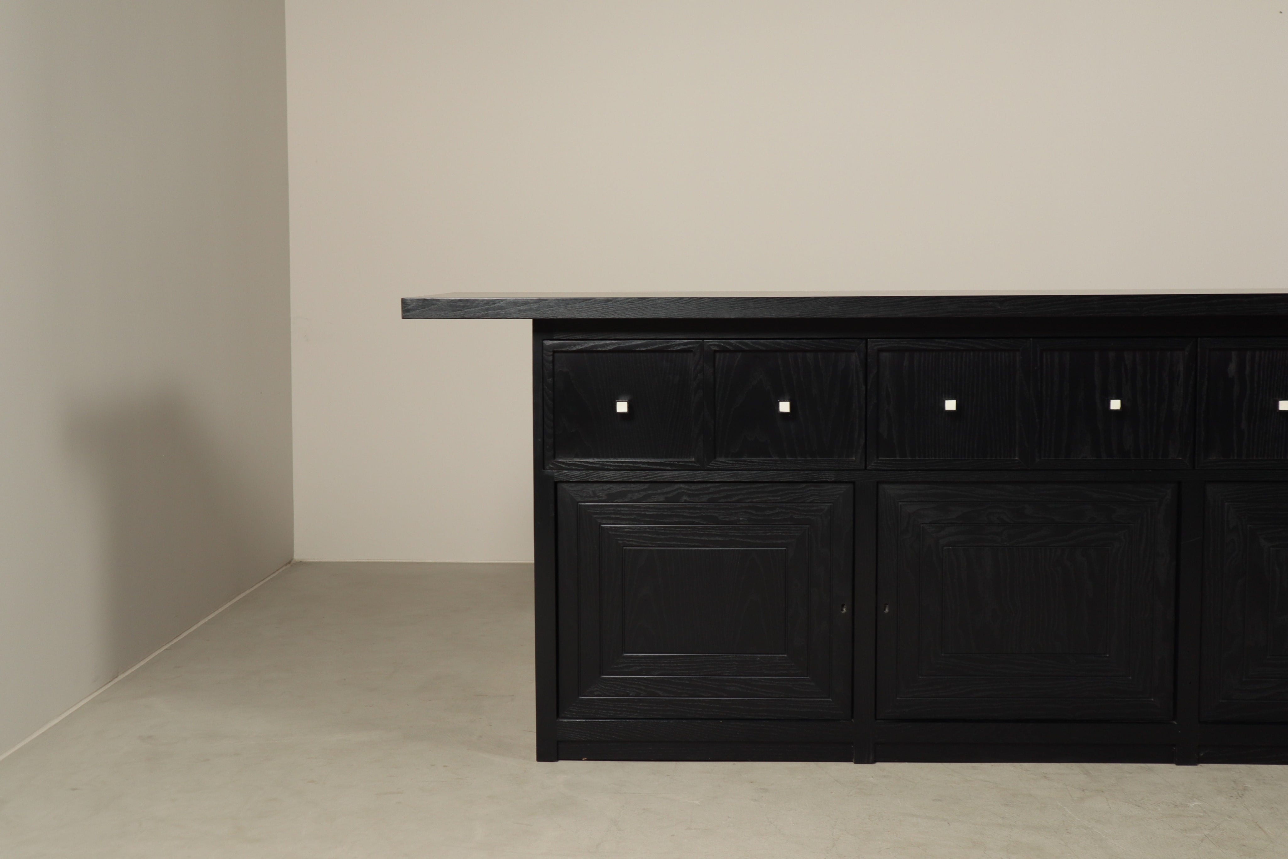 Monumental_Architectural_Sideboard_in_Ebonized_Wood_with_Four_Doors_and_Drawers,_Belgium